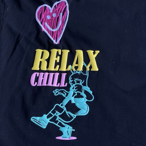 BKYS Don't Panic Shirt Mens Extra Large XL Streetwear Organic Embroidered Black - Picture 4 of 10